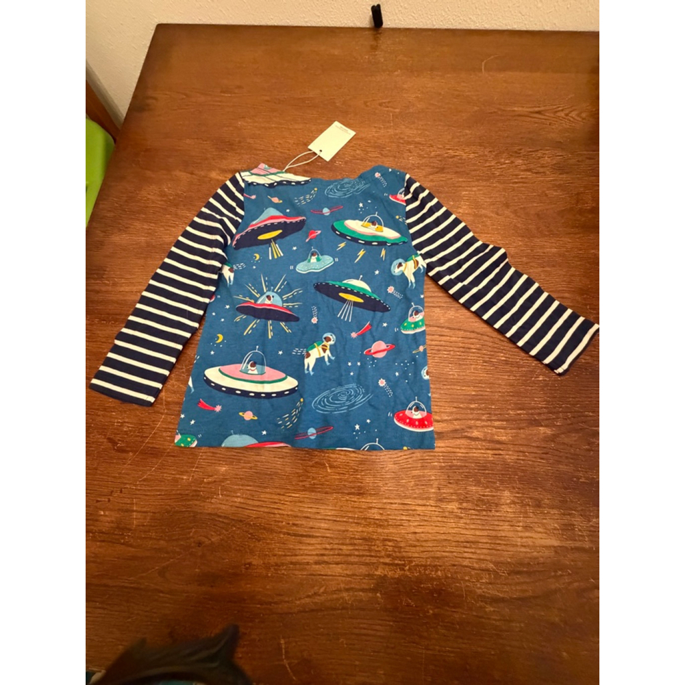 Mini Boden Space UFO Shirt NWT Long Sleeve Boys Girls Novelty Tee